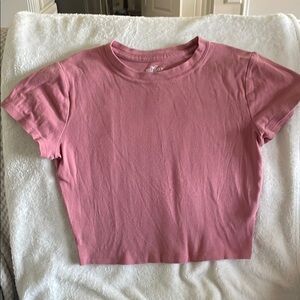 Hollister Pink Fitted Baby Tee